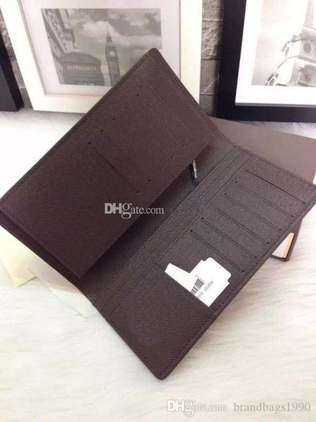 

fashion clutch genuine leather wallet with box dust bag women men purse real images wholesale 62665, Red;black