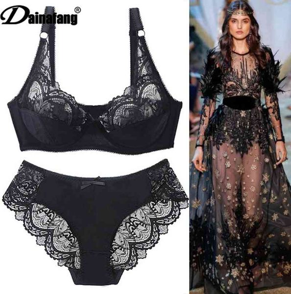 

2021 new ultra-thinthick plus size female seamless lingerie push lace bra sets for womens underwear, Red;black
