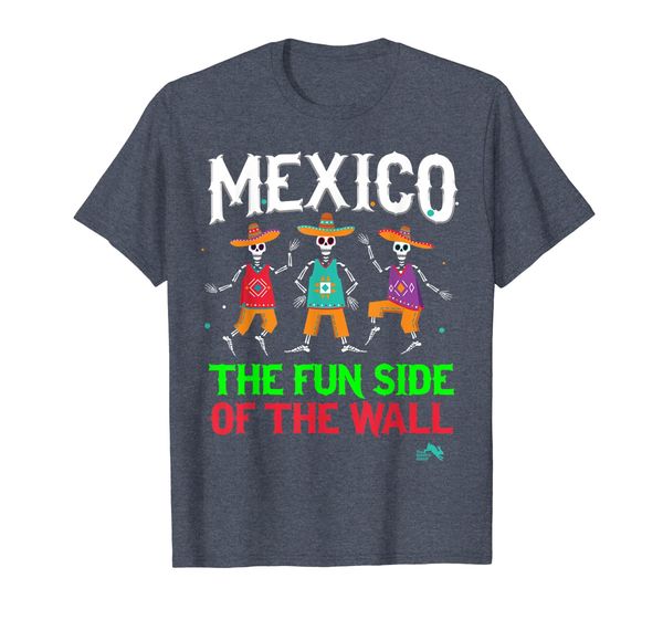 

funny mexico t shirt the fun side of the wall., White;black
