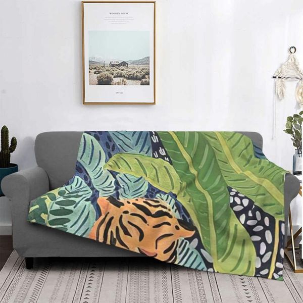

blankets nordic multifunction tiger spaper girl bohemia flannel print multi-function super warm throw blanket for bedding car