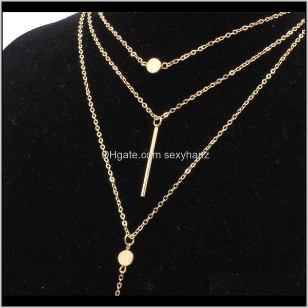 

chokers necklaces & pendants drop delivery 2021 idealway fashionable multi-layer chain gold plated summer charms choker necklace for women j, Golden;silver