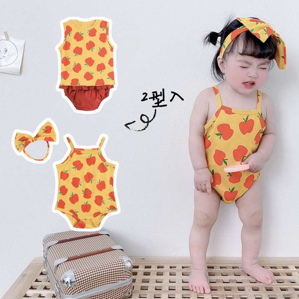 

baby's conjoined clothes girl's pajamas thin summer cute bag fart suspender foreign style fashion, White