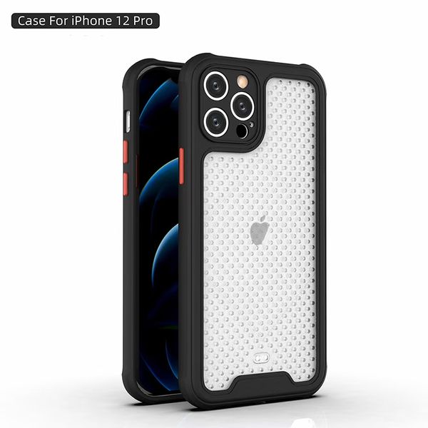 Capas telefônicas para iPhone 12 Pro Max 11 XS XR 8 7 Furo de Emissão de Calor Respirável Dissipado Capa Protetora Capa