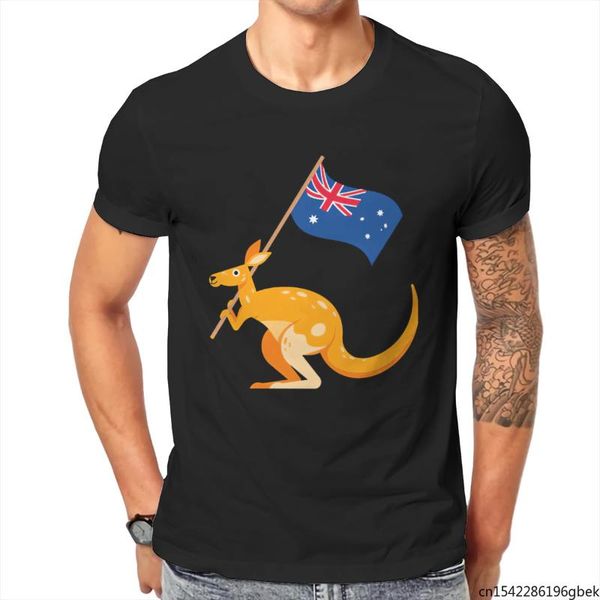 

men's t-shirts kangaroo australia day t-shirt, White;black