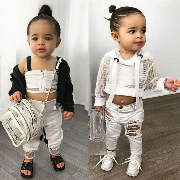 

fashion girl clothes born baby kid mesh sling shorts trousers pants summer sport style set 1-4y clothing sets, White