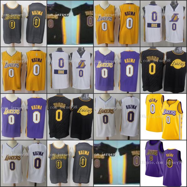 

los angeles laker men #0 kyle kuzma retro basketball jersey, Black