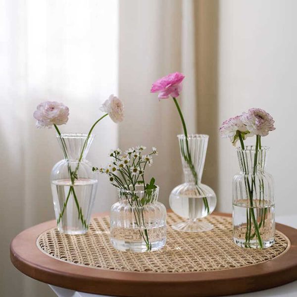 Home Decor Vaso di vetro Vaso di fiori di cristallo Decorazioni per la stanza Vaso di fiori Piante idroponiche moderne Accessori per la decorazione della casa di nozze 210623