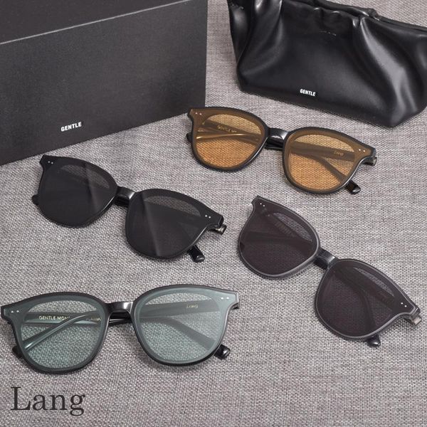 

sunglasses korean gm brand women men gentle lang acetate polarization uv400 vintage sun glasses suitable for small faces, White;black