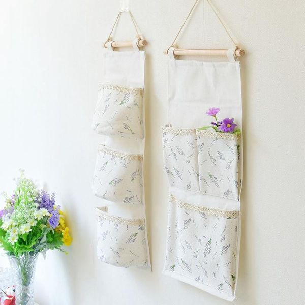 

storage boxes & bins cotton linen wall door hanging bag wardrobe closet organizer sundries pocket pouch home decoration
