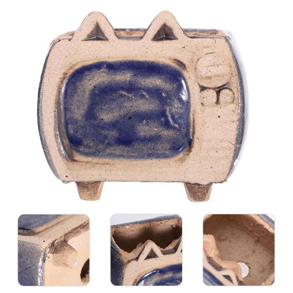 

vases creative succulent container tv shaped flowerpot deskdecor