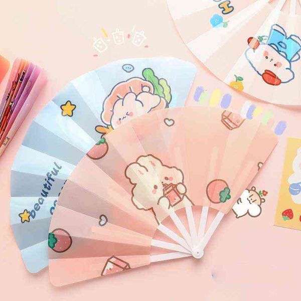 Sommer Nette Cartoon Kleine Fan Kinder Student Folding Fan Tragbare Weibliche Tragbare Mini Folding Fan Kunststoff Chinesischen Stil Y1123