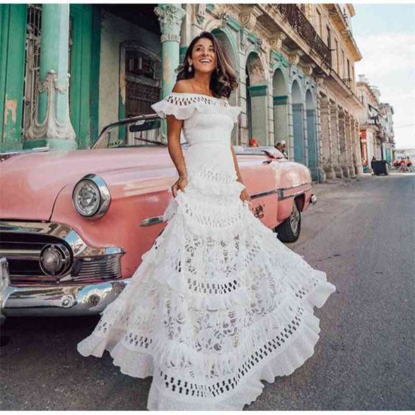 

70% off outlet online women's long dress white lace word collar lotus leaf section hollow summer retro party big loose swing, Black;gray