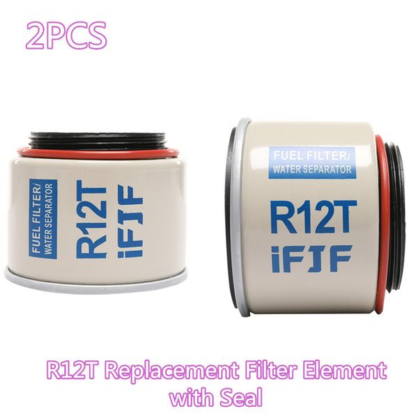 iFJF Filtro di ricambio per autoveicoli del filtro del carburante R12T/separatore d'acqua 120AT NPT ZG1/4-19 per motore diesel 2 pezzi