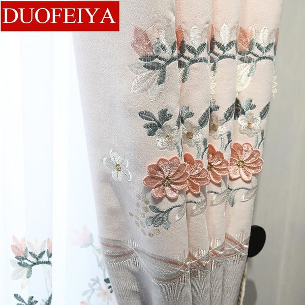

curtain & drapes chenille embossed embroidered fresh korean warm pink pastoral curtains living room master bedroom bay window shading