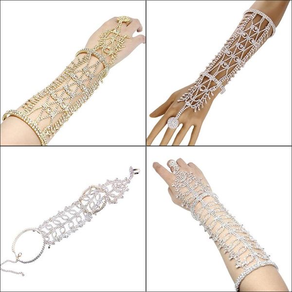 

charm bracelets rhinestone arm cuff armlet bracelet and ring wedding bride leaves fringe jewelry hand chain bangle belly dance accessory, Golden;silver