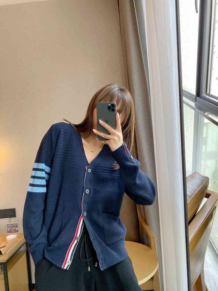 

8820 upper body drum wave cardigan spring and autumn tb new korean version simple tide brand ribbon splicing coat, White;black