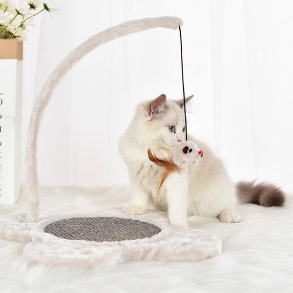 

cat toys funny kitten interactive pet scratch pad scratcher with feather for supplies
