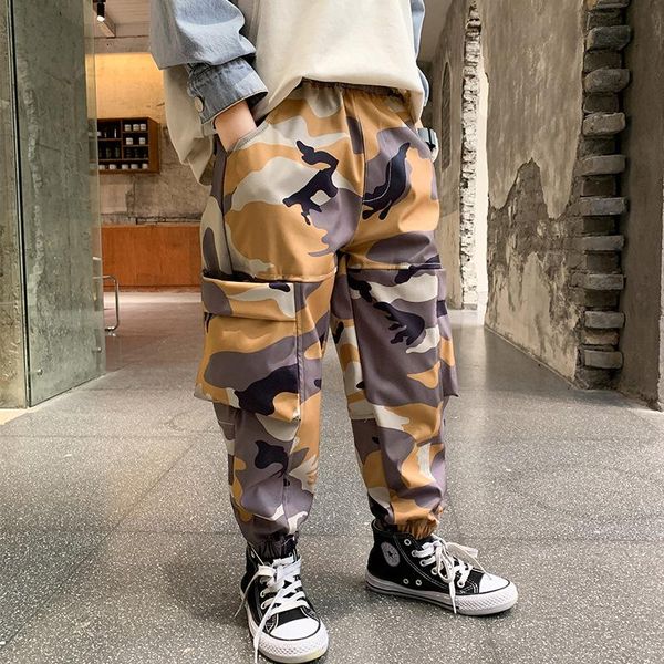 

trousers children outdoor camo kids pants boys casual clothing cotton long sport spring, Blue