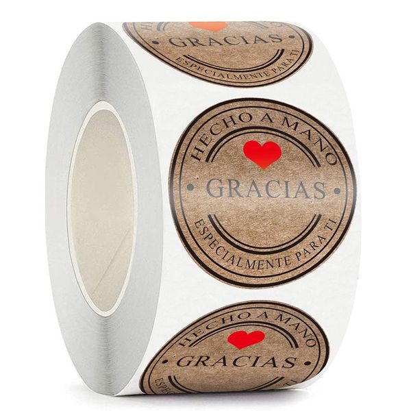 

gift wrap 500pcs/lot multiple styles kraft gracias spanish thank you labels stickers handmade scrapbooking stationery sticker