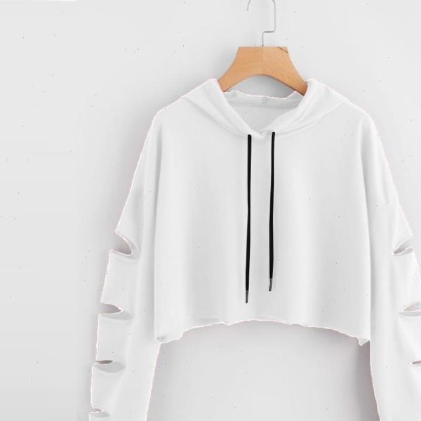 

hoodies womens female harajuku long sleeve cold shoulder hip hop streetwear jumper hooded clothes, Black