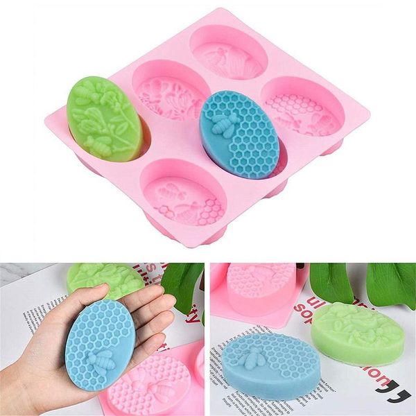 

honey bee silicone soap mold diy 3d handmade oval molds for making craft tools