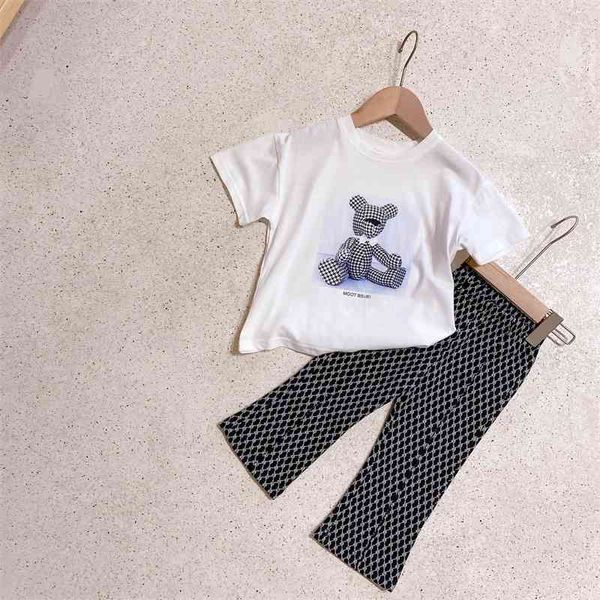 

summer arrival girls fashion cartoon sets pants clothes 210528, White