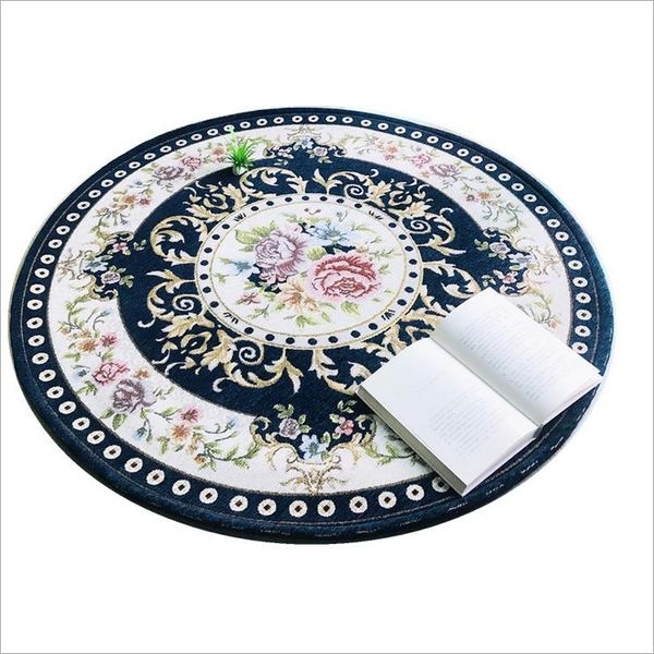 

carpets flower printing big round floor for living room bathroom circle anti-slip ground mat rug