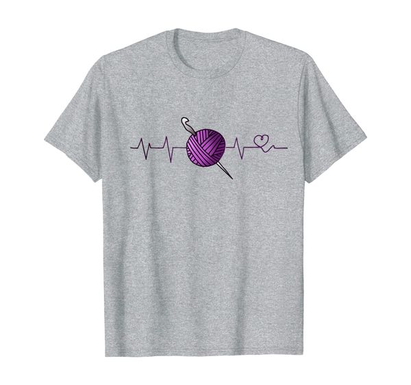 

crochet heartbeat shirt lover loves crocheting t-shirt, White;black