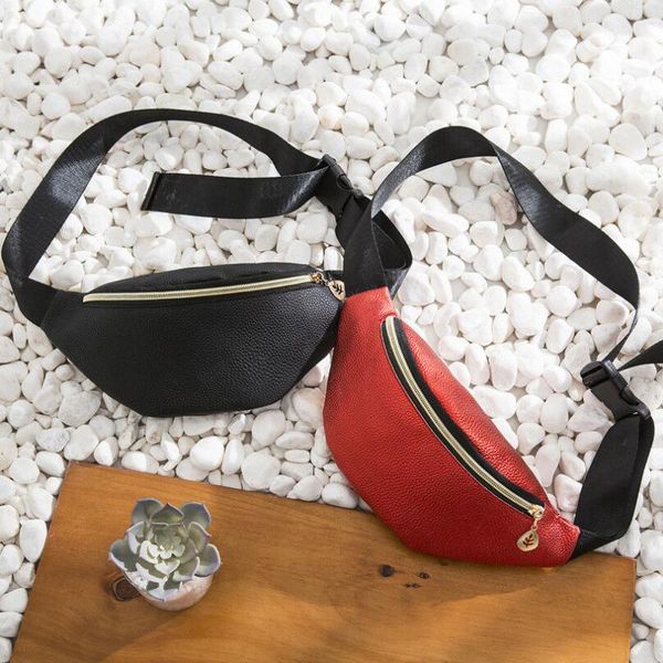 

waist bags women fashion fanny pack pu leather adjustable belt zipper chest bag casual money