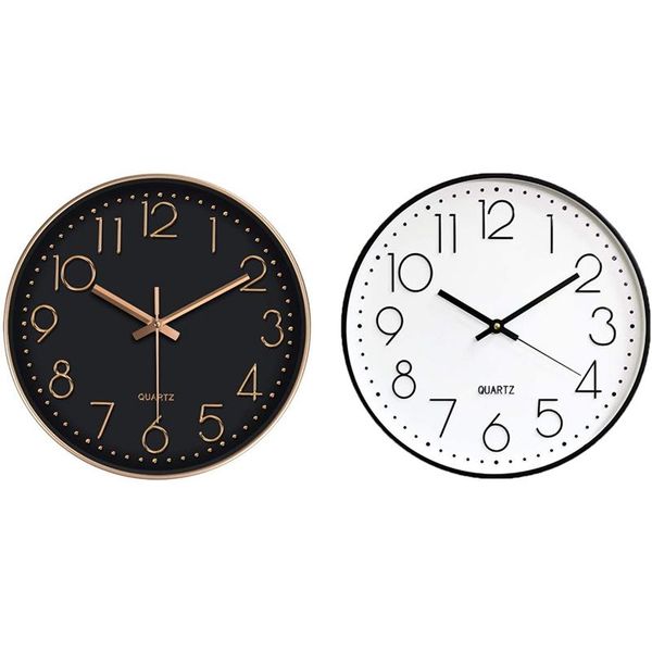 

wall clocks clock battery operated, silent & large for living room kitchen decor,modern style easy to read
