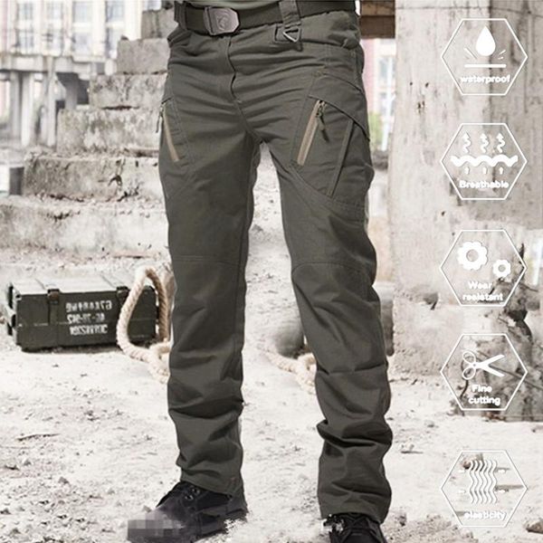 

tactical cargo pants mens multiple pockets elasticity military urban tacitcal trousers men slim fat pant 5xl men's, Black