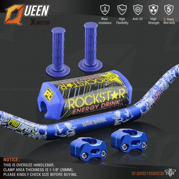 

handlebars handlebar for pro taper pack bar 1-1/8" classic handle pads grips pit racing dirt bike motorcycle with cnc adapter