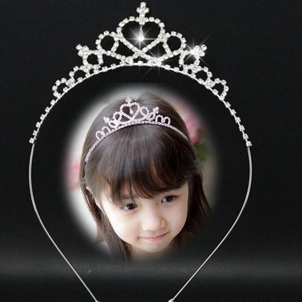 

hair clips & barrettes fashion crystal tiara band kid girl bridal princess prom crown headband accessories, Golden;silver