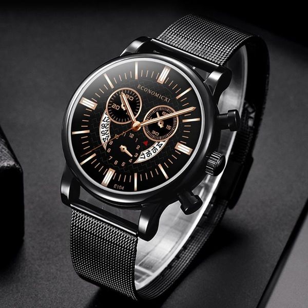 

dress watch on for men quartz wristwatches stainless steel dial buckle clasp zegarek meski casual wrist watches 2021, Slivery;brown