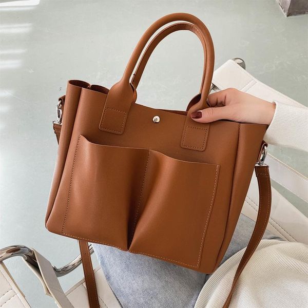 

evening bags 2021 pu leather lapbag simple handbags famous brands women shoulder casual big tote vintage ladies crossbody