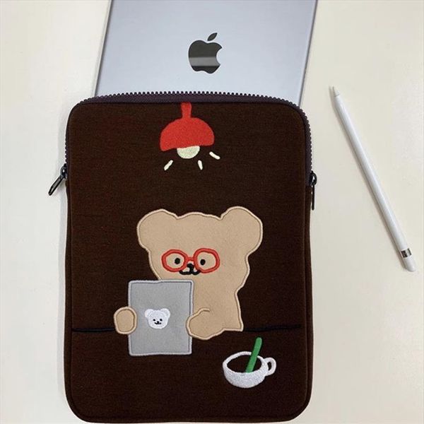 

bear 11 inch lapcosmetic bags sleeve korean ins glasses mac ipad pro 9.7 10.8 13 14.5 15 tablet inner