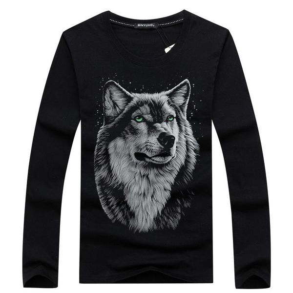 

long-sleeved t-shirt collar garment unlined upper to bigger sizes render speed sell tong - 3 d wolf men's hoodies & sweatshirts, Black