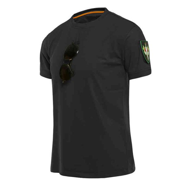 

men's clothing, men's tactical military t-shirt, special weapons shirt, loose cotton, quick drying, short sv, solid color, White;black