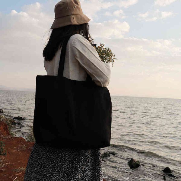 

nxy shopping bags large custom canvas totes for women cotton big reusable with zipper black supermarket eco grocery shoulder 0209