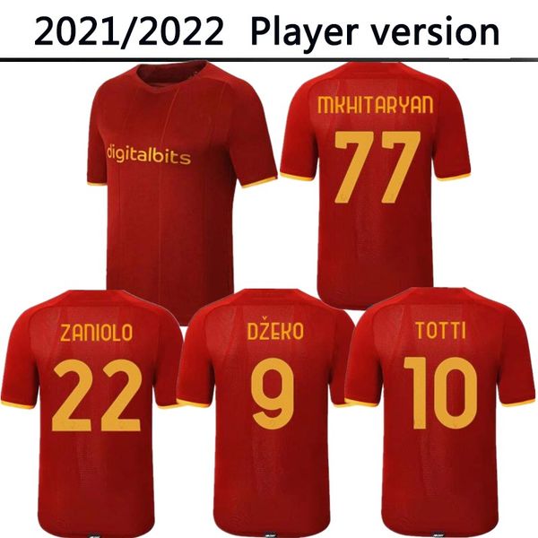 

2022 roma player version soccer jersey mancini veretout b. mayoral zaniolo dzeko pastore totti kluivert 21 22 football shirt men camiseta ma, Black;yellow