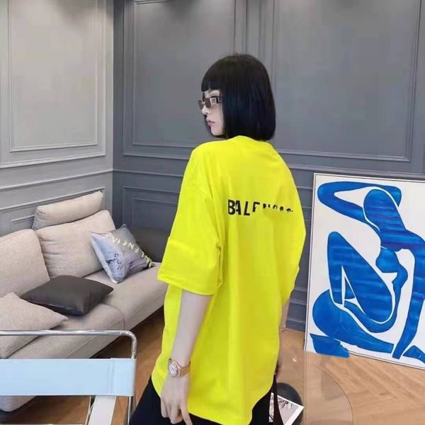 

luxury design correct version summer parisian family back letter print bright short sleeve t-shirt, White