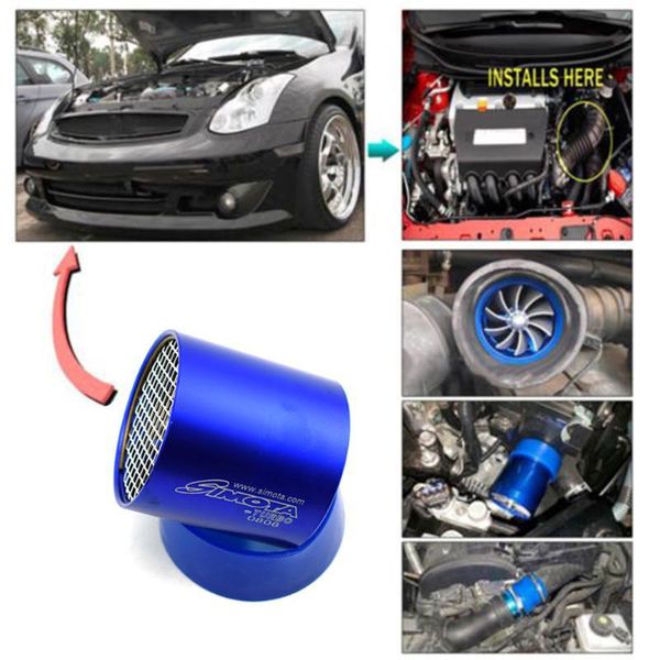 

car organizer turbine turbo universal with an intake supercharger air blue