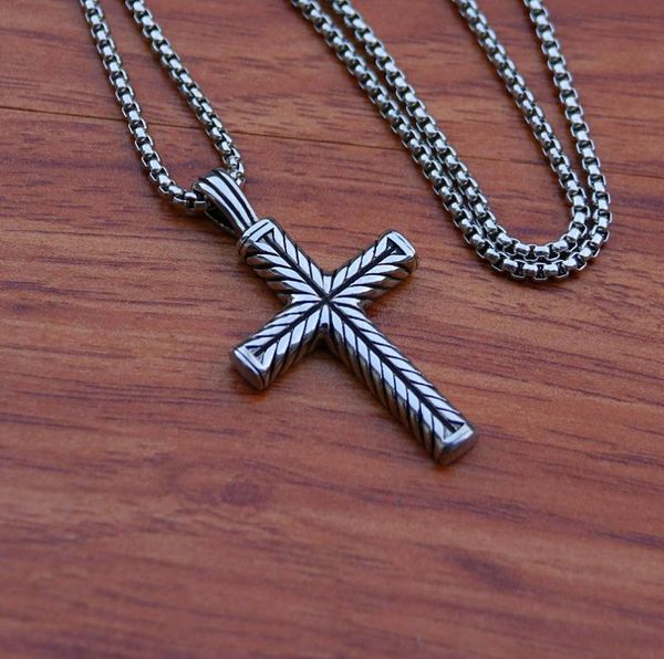 

pendant necklaces antique silver color cross minimalist jesus cruz necklace for men gothic jewelry crucifix male gift