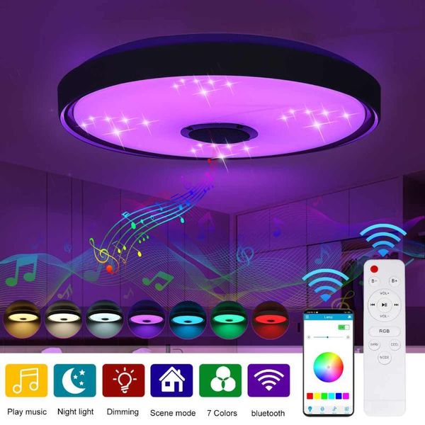 

ceiling lights 40cm rgb led light dimmable bluetooth speaker smart app remote control music lamp for livingroom bedroom