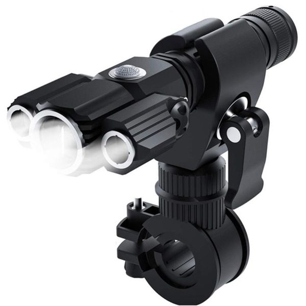 

bike headlight 3 head usb rechargeable high brightness powerful lumen road bicycle cycling airplane shaped aluminum alloy led lights