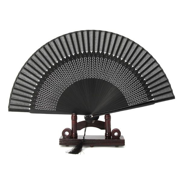 

other home decor elegant carved hand held folding fans bamboo wood silk for events