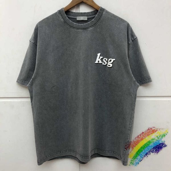 

men's t-shirts t shirts fw kanye west ksg t shirt men women quality washed old tees 3d foam print t-s k9ve, White;black