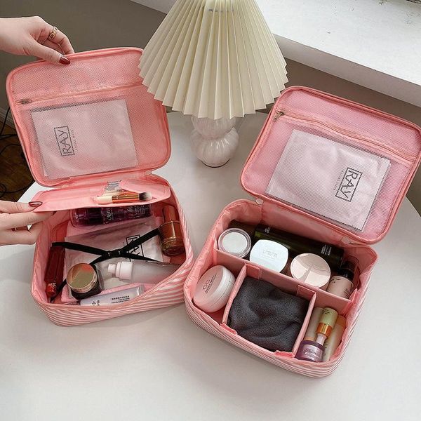 

cosmetic bags & cases double zipper bag men women case beautician travel organizer pouch portable toiletry beauty makeup