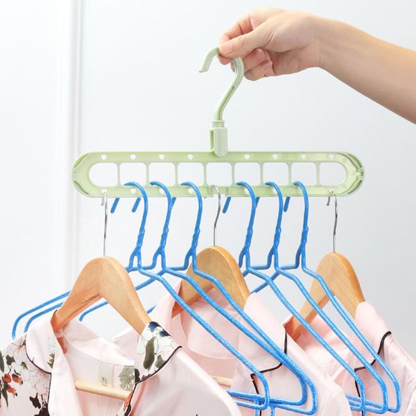 

hangers & racks 1/2 pcs multi-port support circle clothes hanger drying rack multifunction space saving magic