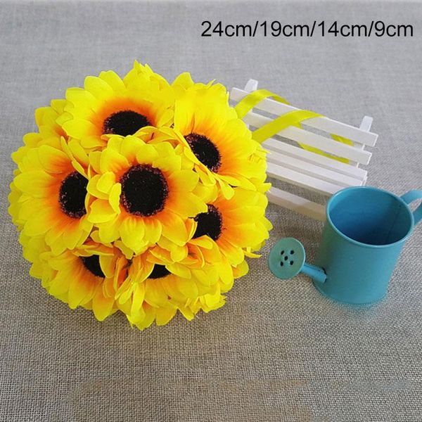 

decorative flowers & wreaths wedding artificial sunflower bouquet silk fake flower diy bouquets centerpieces arrangements party home decor